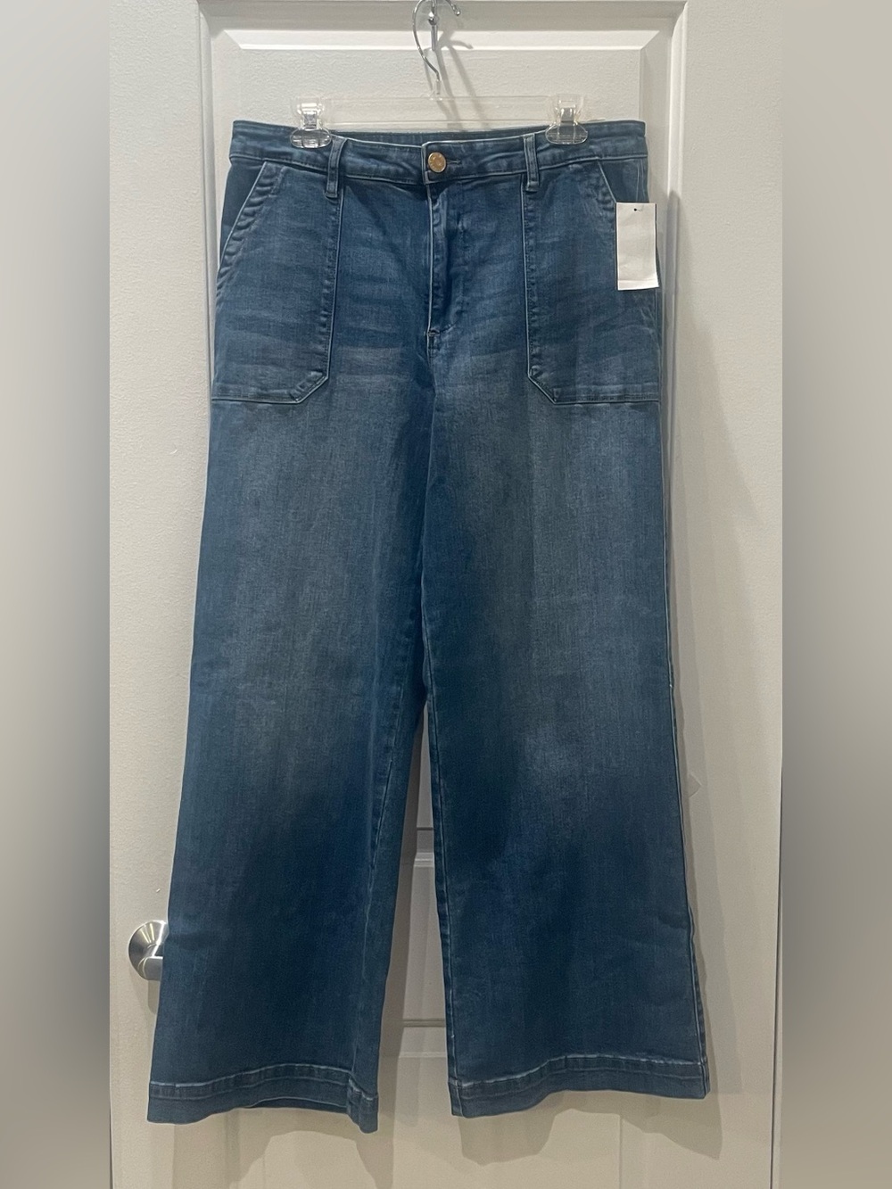 NEW…KUT from the Kloth Patch Pocket High Waist Wide-Leg Jeans - Picture 4 of 6
